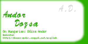 andor dozsa business card